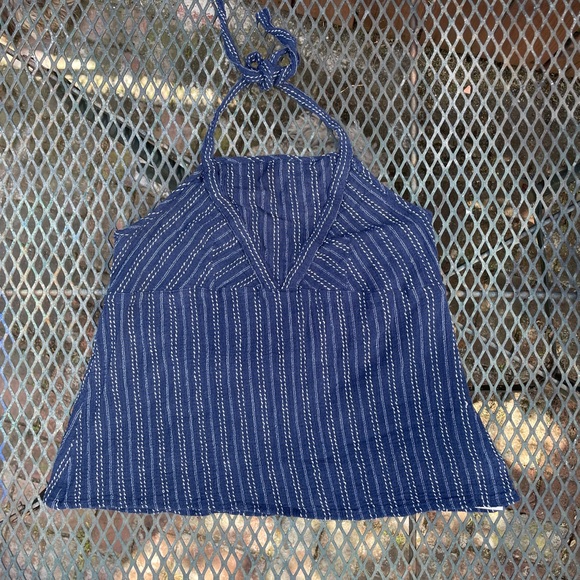 ROXY | Women’s Blue Strapless Blouse - Picture 1 of 9